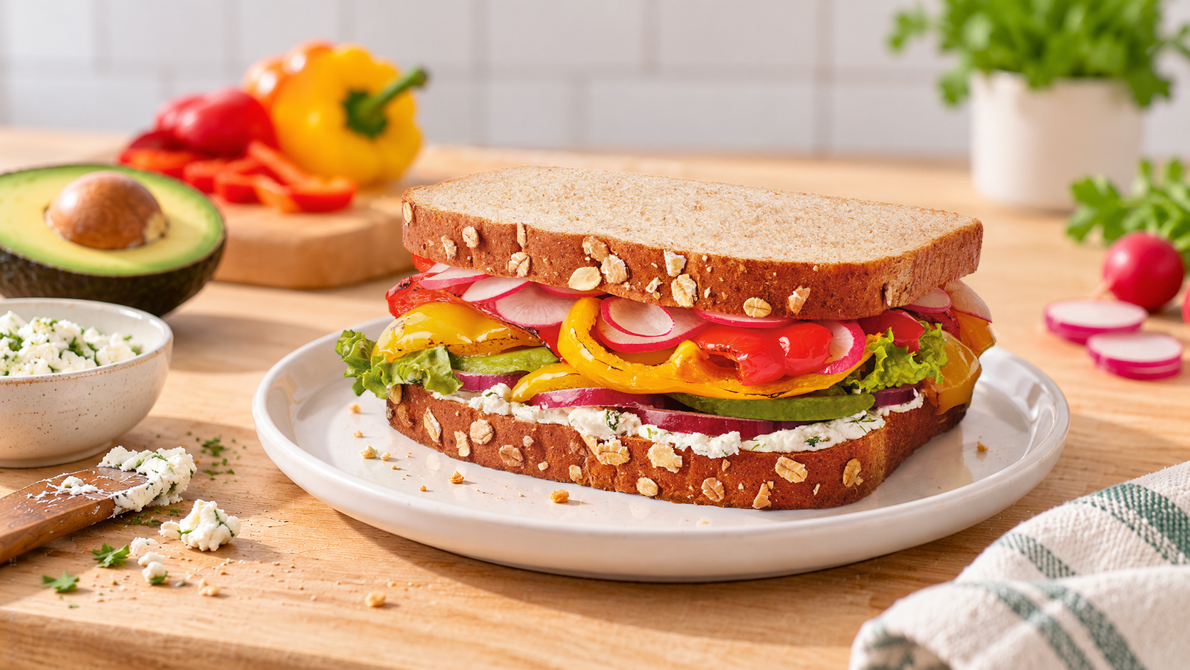 rainbow veggie sandwich