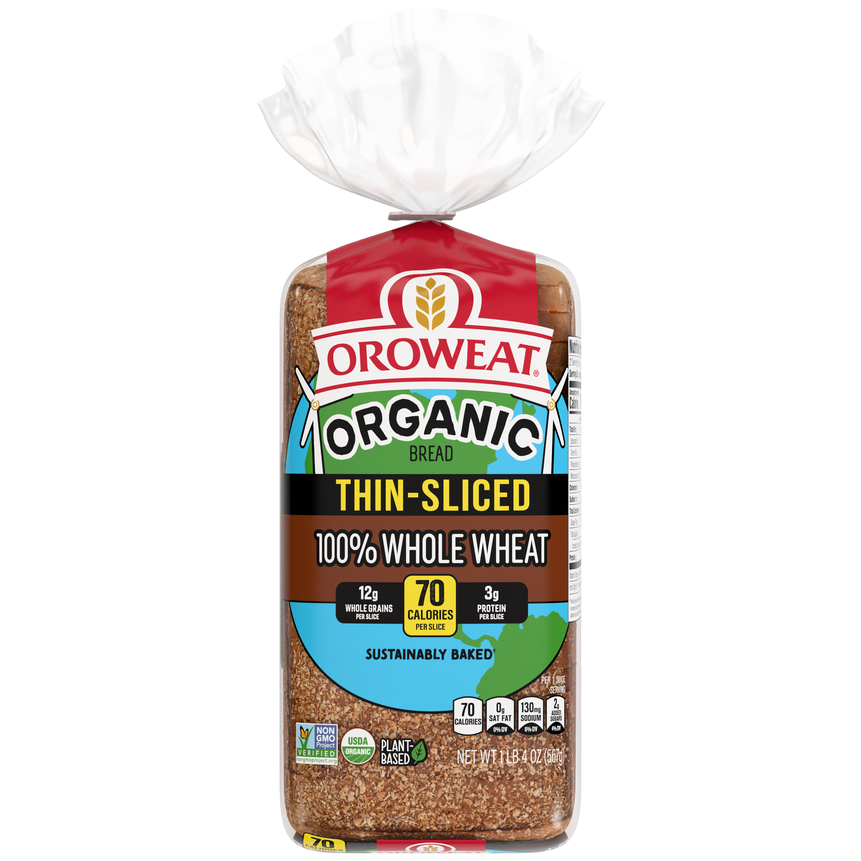 Oroweat Thin-Sliced 100% Whole Wheat bread